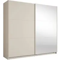 AX Living Armoire à portes coulissantes Miroir Lunoria 221 cm Cachemire