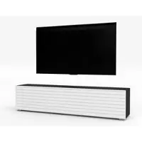 AX Living Zivolli Buffet bas 160 cm noir blanc avec façade à lamelles