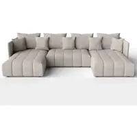 AX Living Canapé panoramique beige Veliro canapé en u 353 cm de large
