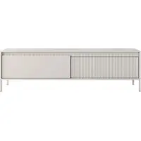 AX Living Trentinis Beige Banc TV, Table TV moderne, 187,1cm de large, plateau cannelé