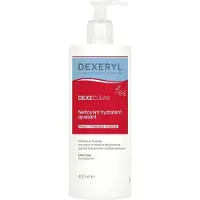 Dexeryl DEXECLEAR Nettoyant hydratant apaisant 400ml pour peaux à tendance acnéique désséchées et irritées par les traitements médicamenteux. Sans savon, sans parfum. 400 ml Produit(S) Nettoyant(S)