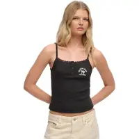 Superdry Athletic Embroider Button Sleeveless T-shirt Noir XL Femme