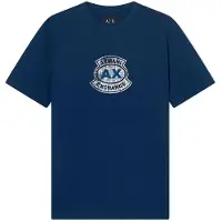 Armani Exchange pour homme. XM002776AF10356UB096 T-shirt bleu avec logo (XS), Blanc, Casuel, Coton, Manche courte