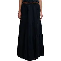 Superdry Tiered Maxi Long Skirt Noir XL Femme