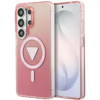 GUESS Coque compatible avec le SAMSUNG S26 Ultra GUHMS26LHGTMLCGP (Magnetic IML Gradient Triangle) rose