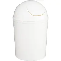 5five Simply Smart Poubelle ronde, modèle "Swing", de couleur blanche, capacité de 7 litres