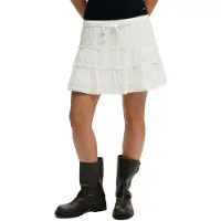 Superdry pour femme. W7210424A Jupe nouée blanche (XXS), Casuel, Coton