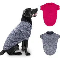 Famanu Lot de 2 grands pulls pour chiens d'hiver, cardigan classique, matière douce et épaisse, vêtements chauds pour chiens de taille moyenne, taille 5XL.