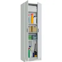 Dmora Altiplano - Armoire Polyvalente 2 Portes, 59x180h cm Blanc, 6 Étagères