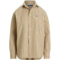 Ralph Lauren pour femme. 211910743511 Chemise en coton à rayures Relaxed Fit beige (XS), Casuel, Manche longue