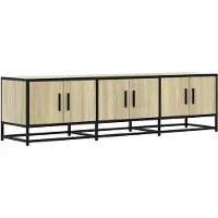 vidaXL Armoire TV Chêne Sonoma 150x35x41 cm Bois composite et métal