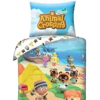Halantex SP. z.o.o. Animal Crossing Linge de lit 140 x 200 cm - coton doux - oreiller et couverture (200 x 140 cm, 90 x 70 cm)