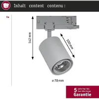 Paulmann 96567, Spot pour rail, Ampoules non remplacées, 1 ampoule, LED, 10 W, 4000 K