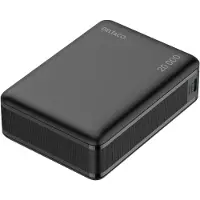Deltaco Batterie externe 20 000 mAh, PD 65 W pour recharger un ordinateur portable, noire (20000 mAh, 65 W, 77 Wh), Chargeur de secours, Noir