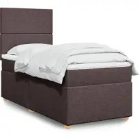 vidaXL Lit boxspring avec matelas brun foncé 80x200 cm Tissu