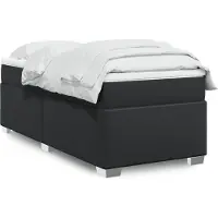vidaXL Lit boxspring avec matelas noir 90x200 cm similicuir