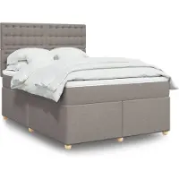 vidaXL Lit boxspring avec matelas Taupe 160x200 cm Tissu