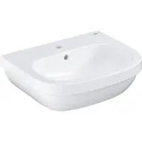 GROHE Waschtisch Euro Keramik 55 cm, wandhängend, 1 Hahnloch, mit Ü berlauf