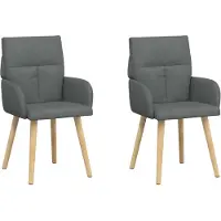vidaXL - 2 chaises de salle à manger, tissu gris foncé, 60 x 56 x 96 cm