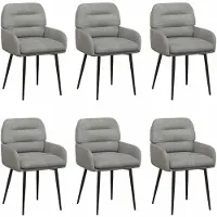 vidaXL - 6 chaises de salle à manger en velours, couleur gris clair, dimensions : 59 x 59,5 x 90 cm