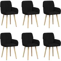 vidaXL - 6 chaises de salle à manger, tissu noir, 56,5 x 50 x 87,5 cm