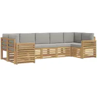 vidaXL Ensemble de canapés d'extérieur , 7 pièces, blanc et gris clair