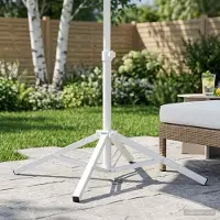 Prolenta Maison Exclusive - Support de parasol blanc en acier, pour mâts de 25 à 32 mm
