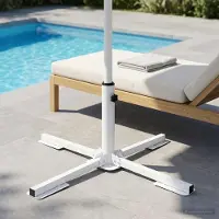 Prolenta Maison Exclusive - Support de parasol, blanc, en acier
