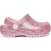Crocs Sabots enfant Classic Chunky Glitter Clog T filles - Rose - 25 / 26