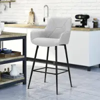 Dmora Moore - Tabouret, 55x55x109h cm Gris, Rembourré