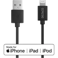 Deltaco câble USB vers Lightning 2m MFi noir (IPLH-412)