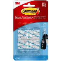 3M Command minikroge gennemsigtige med gennemsigtige strips 170