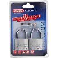ABUS 64TI/40 Titalium Padlock, 23 mm, double pack