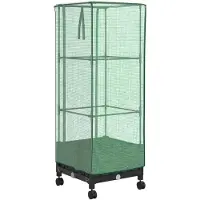 vidaXL Jardinière de jardin avec couvercle de serre et roues, noire, en polypropylène