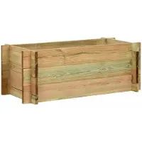 vidaXL Jardinière surélevée pour jardin, verte, 120 x 80 x 32 cm, en bois de pin massif
