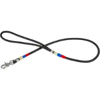 Barry King Smycz linowa, 6 mm/100 cm, czarny, wstawki niebieskie/czerwone (Chien)