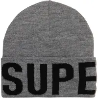 Superdry Femme Tricoté Bonnet, Gris &amp; Noir