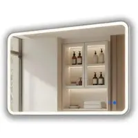 Artforma Miroir de salle de bain LED rectangulaire 100 x 70 cm, argenté, avectactile et traitement anti-buée