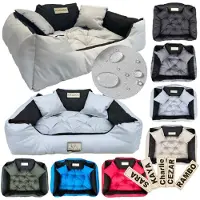 AIO Factory Grand lit pour chien Lit pour chat 115 x 95 Gris clair - Kingdog taille XL