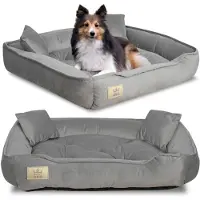 AIO Factory Panier pour chien, parc, 115 x 95 cm, velours gris