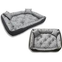 AIO Factory Panier pour chien, parc à jeux, 100x75 cm, imperméable, motifs os noirs