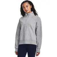 Under Armour Femme Rival Fleece Demi-Zip, (012) Gris Mod Clair / Blanc, Grand