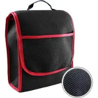 Famanu Dossier de coffre petit organisateur Autotas voiture coffre moto sacoche à outils sac de rangement avec velcro (noir rouge)