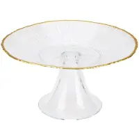 Koopman International Plat de service à bord doré – Blanc – 21 cm – 1 pièce