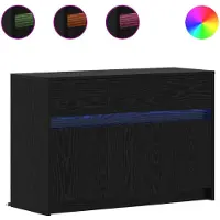 Syfax Meubles TV de 91 x 34 x 61 cm, en panneaux de particules imitation chêne noir