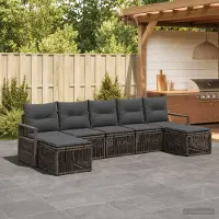 Prolenta Maison Exclusive - Ensemble de canapé de jardin, 7 pièces, 7 places, gris, en résine tressée