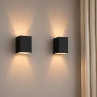 LUSENZ - Applique murale rectangulaire noir mat intérieur doré 5W G9 IP20