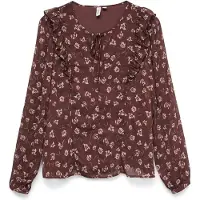Vero Moda Ihannah Long Sleeve Blouse Rouge M Femme