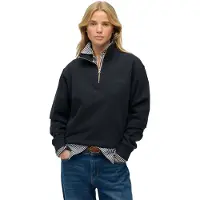 Superdry pour femme. W2012666A Sweat Essential Logo Emb Half Zip marine (XXS), Casuel, Coton, Manche longue