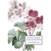 Sonstige Verlage Boîte en fer-blanc de 20 cartes-cadeaux et enveloppes : Redoute Geranium